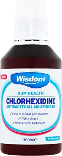 Image of Wisdom Chlorhexidine Alcohol Mouthwash - Mint (2 x 300ml Bottles)