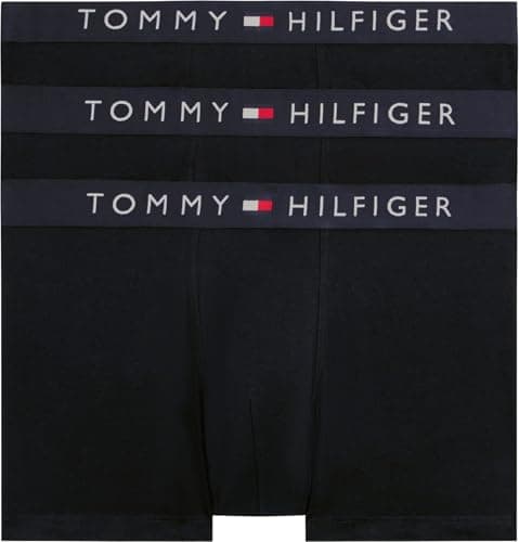 Image of Tommy Hilfiger Men’s 3 Pack Trunks Underwear, Blue (Des Sky/Des Sky/Des Sky), XL