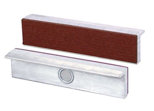 Image of Heuer 111180 Vice Jaws (Protective Jaw Right-Angled Plane-Parallel Integrated Special Magnets, Suitable for Vice 180 mm, Material: Aluminium, Fibre) Integrated Tek