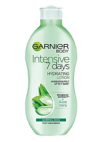Image of Garnier Intensive 7 Days Aloe Vera & Probiotic Extract Body Lotion 400ml, Hydrating and Refreshing Moisturiser, Up to 7 Days Hydration, For Normal Skin, Fast Absorbing & Non Greasy