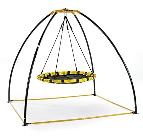 Image of JumpKing UFO Swing Trampoline With Round/Rectangular Seat | Comfortable & Sturdy Kids Trampoline With 360° Range, EVA Foam Cushion, Great For Outdoor Fun & Relaxing, For Grass Or Woodchip Areas