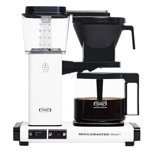 Image of Moccamaster 53823 KBG Select UK Plug Filter Coffee Machine, Aluminium, 1520 W, 1.25 liters - Matt White