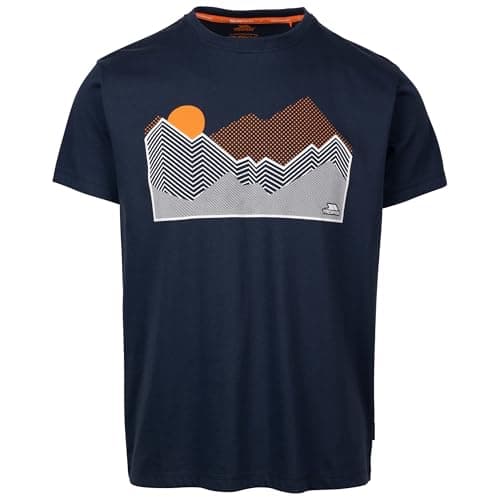 Image of Trespass Mens Casual Fit T-Shirt Printed Design Quickdry Top Lisab Navy