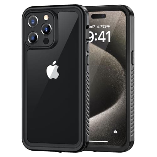 Image of Lanhiem for iPhone 15 Pro Max Case, IP68 Waterproof Dustproof Shockproof Case with Built-in Screen Protector, Full Sealed Protective Cover for iPhone 15 Pro Max - 6.7 inch (Black)