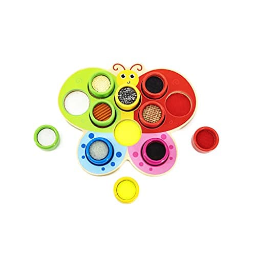 Image of The Wooden Toy Factory - Butterfly Touch & Match Board - Educational Sensory Touch & Feel Board