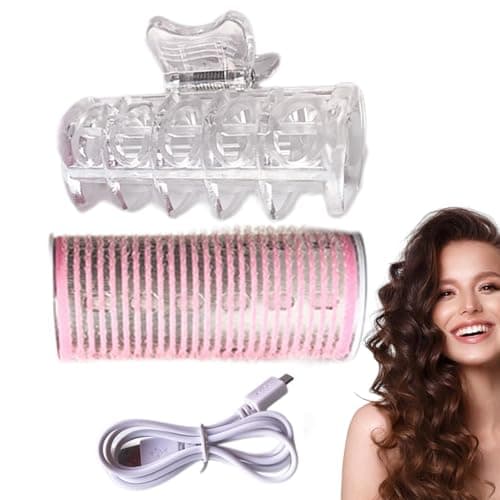 Image of Roller For Curtain Bangs,USB Self-Adhesive Hair Curler Fringe Roller, Heated Rollers For Short Hair & Medium Length Hair,Heated Curlers Hair,Hair Styling Accessories For Women, Teen Girls