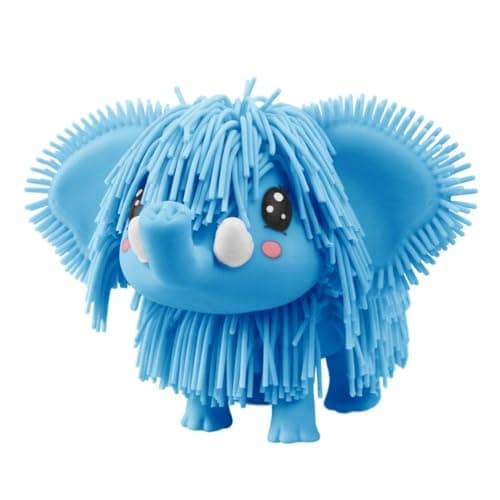 Image of Jiggly Pets Pearlescent Elephant Blue Interactive Electronic Puppy toy with sounds music and movement Animal Toys Interactive pets walking elephant puppy