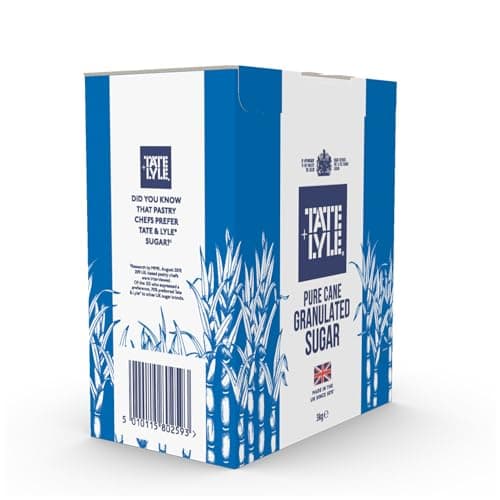 Image of Tate & Lyle - Granulated White Sugar - Versatile Pure White Cane Sugar for Everyday Sweetening, Cooking & Baking - Consistently Fine Quality - UK Packed - 1 x 3kg