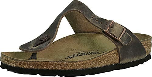 Image of Birkenstock – Gizeh, Unisex Sandals, Brown (Tobacco Brown Leather), 5 UK (38 EU)