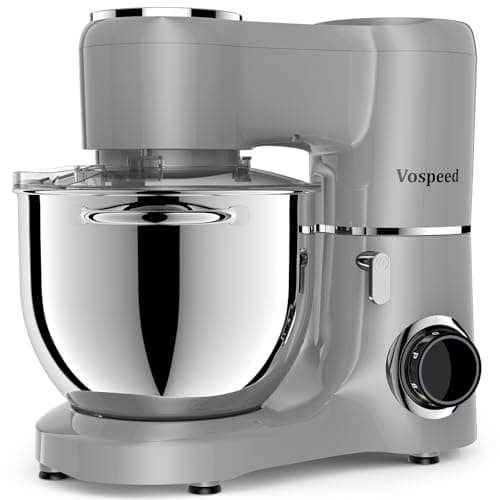 Image of Vospeed Stand Mixer 8L Cake Mixer Electric Kitchen Food Mixer with Stainless Steel Bowl, Beater, Dough Hook, Whisk for Baking, Dishwasher Safe (Grey)