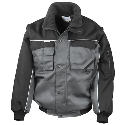 Image of Result RE71A Work-Guard Zip Sleeve Heavy-Duty Pilot Jacket - Grey/Black, Medium