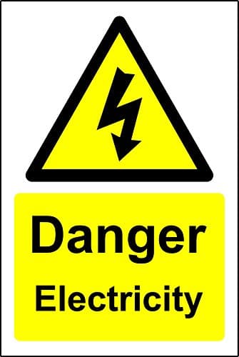 Image of Warning signs Danger electricity Safety sign - 1.2mm Rigid plastic 300mm x 200mm