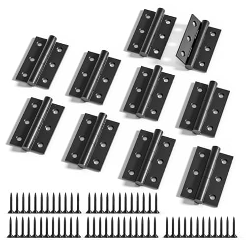 Image of Bwintech 5 Pairs 75 x 50 x 2.0mm(3 inch) Matt Black Steel Fireproof Inner Door Hinge, Square Corners, Ball Bearing Hinge for Residential and Commercial Buildings