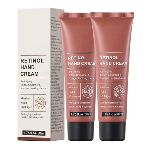 Image of 2PCS Retinol Hand Cream Anti Aging, Hand Cream For Very Dry Hands, Firming & Moisturising Handcream To Reduce Wrinkles, Restore Elasticity, Intense Hydration For Dry Cracked Skin, Nails & Cuticles