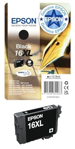 Image of Epson 16XL Black Pen & Crossword High Yield Genuine, DURABrite Ultra Ink