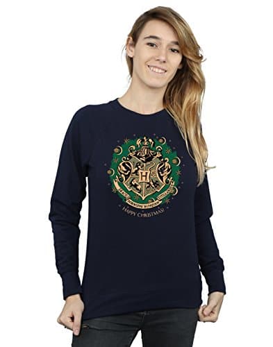 Image of Harry Potter Women's Christmas Fair Isle Sweatshirt Small Navy Blue