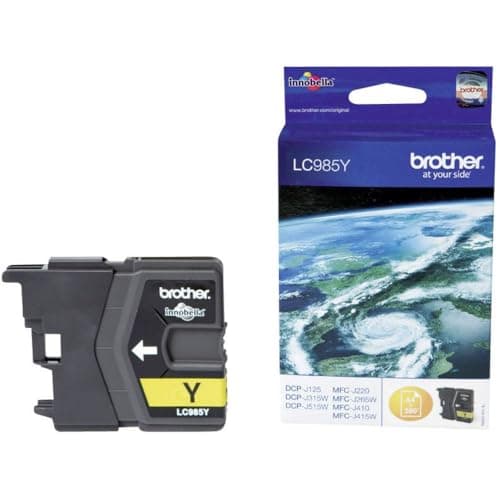 Image of Brother LC-985Y Inkjet Cartridge, Yellow, Single Pack, Standard Yield, Includes 1 x Inkjet Cartridge, Brother Genuine Supplies