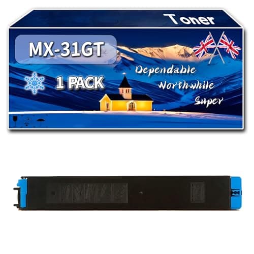 Image of Compatible for Sharp MX-31GT Toner Cartridges, Work for Sharp MX-2301N MX-2600N MX-3100N MX-5000N MX-M565N Printers, Toner Cartridges MX31GT MX-31GTBA MX-31GTCA MX-31GTMA MX-31GTYA (1 Pack Cyan)