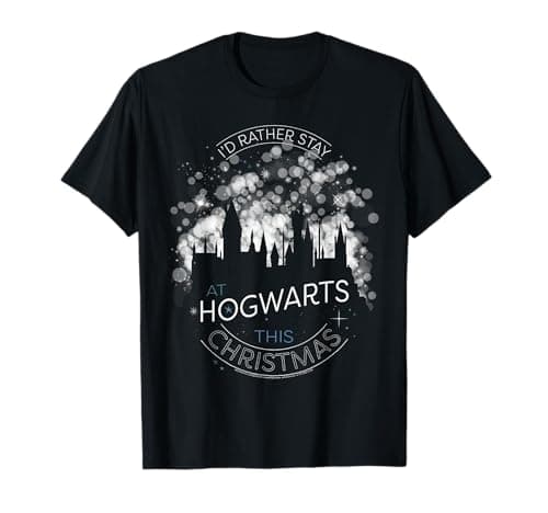 Image of Harry Potter I'd Rather Stay At Hogwarts This Christmas T-Shirt