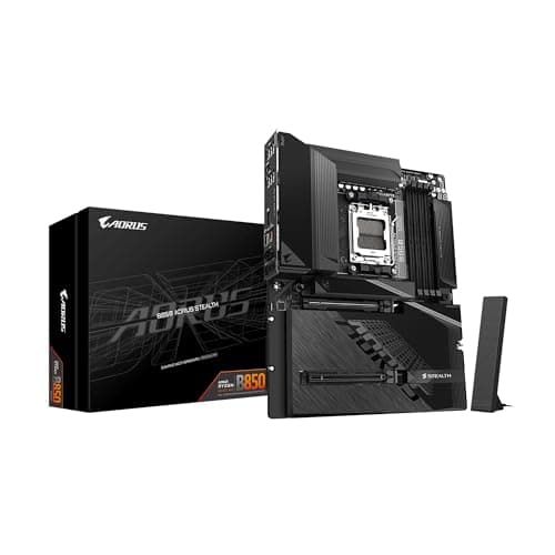 Image of GIGABYTE B850 AORUS Stealth AMD AM5 ATX Motherboard, Supports AMD Ryzen 9000/8000/7000 Series Processors, DDR5, 14+2+2 Power Phase, 4X M.2, PCIe 5.0, USB-C, WIFI7, 5GbE LAN, EZ-Latch, 5-Year Warranty