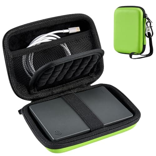 Image of ProCase Portable External Hard Drive Case 2.5 Inch, for HDD SSD My Passport Seagate Backup Western Digital WD Elements Toshiba Hitachi Samsung T9 Canvio Basics 500G 1TB 2TB 3TB 4TB -Green