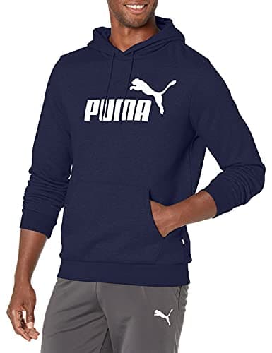 Image of PUMA mens Essentials Big Logo Fleece Hoodie Hooded Sweatshirt, Peacoat, X-Small US, Blue, X-Small