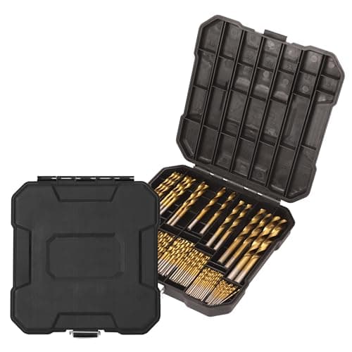 Image of HURRICANE Metric 99pc Titanium Twist Drill Bit Set, 135° Tip High Speed Steel Jobber Drill Bits Kit for Wood/Cast Iron/Aluminum Alloy/Plastic/Fiberglass, with Storage Case, Size from 1.5mm to 10mm