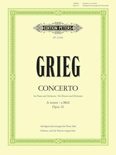 Image of Grieg: Concerto in A minor Op.16 (Piano Solo) (EP2164B): Simplified and Abridged (Edition Peters)