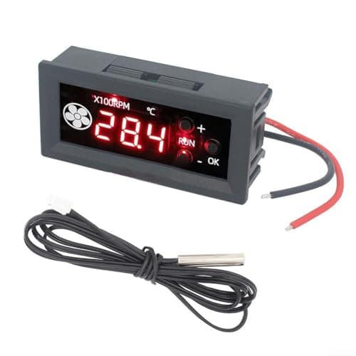 Image of 12V For PWM Fan Speed Controller with 4 Wire Connection and Digital Temperature Display for Cooling Applications (3P)