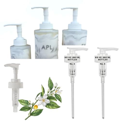 Image of Dispenser Pumps Compatible with Olaplex No. 4 Shampoo and No. 5 Conditioner 8.5 oz, 250 ml Size Bottles, NOT FOR Liters (1000ml/33.81oz) Two White Pumps Only by Ultra Beauty Essentials (No. 4 & No. 5)