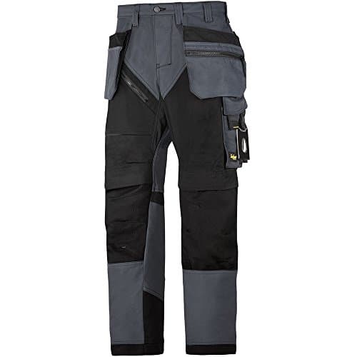 Image of Snickers 62025804116 Size 116 "RuffWork" Work Trousers - Steel Grey/Black