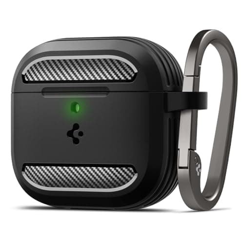 Image of Spigen Rugged Armor Case Compatible with AirPods 4 (2024) - Matte Black