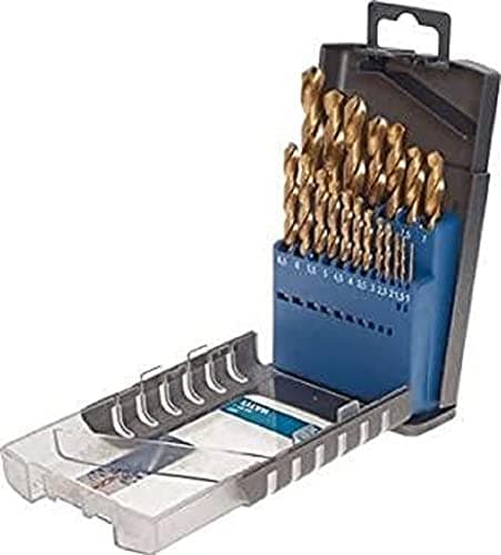 Image of KWB HSS Metal Drill BIT Set - 19-Piece Titanium Spiral Drill Set in Industrial Quality Tool Box