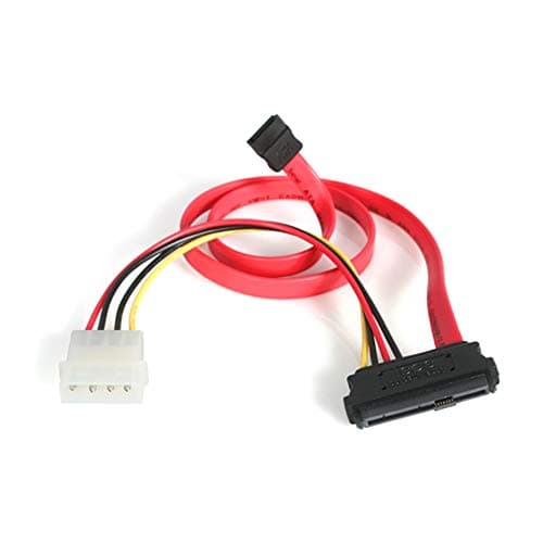 Image of StarTech.com 18in SAS 29 Pin to SATA Cable with LP4 Power - 18in SAS 29 pin to SATA Cable - 18in SFF 8482 to SATA (SAS729PW18)