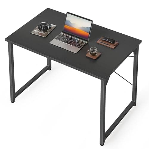 Image of CubiCubi Computer Desk 80 x 40 x 75 cm Home Office Laptop Desk Study Writing Table, Modern Simple Style, Black