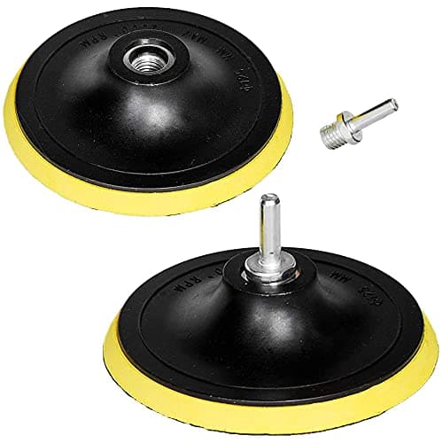 Image of Bestgle 2 Packs 5 Inch Hook and Loop Backing Pad with M14 Drill Adapter Polisher Backer Plate Sanding Disc Pads