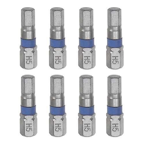 Image of sourcing map 8pcs H5 Hex Screwdriver Bit 5mm 1/4" Hex Shank 1" Length S2 Steel Magnetic Power Drill Bits