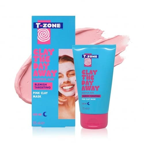 Image of T-Zone Australian Pink Clay Mask with Kakadu Plum 125ml - Brightening & Detoxifying Face Mask, Tightens Pores, Draws Out Impurities & Restores Radiance, Enriched with Vitamin C, Aloe & Witch Hazel