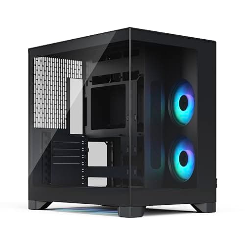 Image of Fractal Design Pop 2 Vision Black RGB Panoramic Glass PC Gaming Case - Dual-Chamber Layout - Four Reverse Fans Included – Reverse Connector & ATX/E-ATX/mATX/ITX