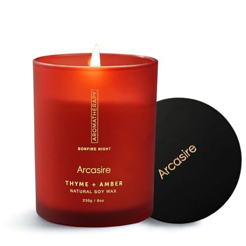 Image of Arcasire Thyme & Amber Scented Candle, Luxury Candles for Women, 8oz Soy Wax Candle, 50 Hours Burn Time, Ideal Candle Gift for Women and Men, Birthdays, Christmas, Weddings, Bath (Thyme & Amber)