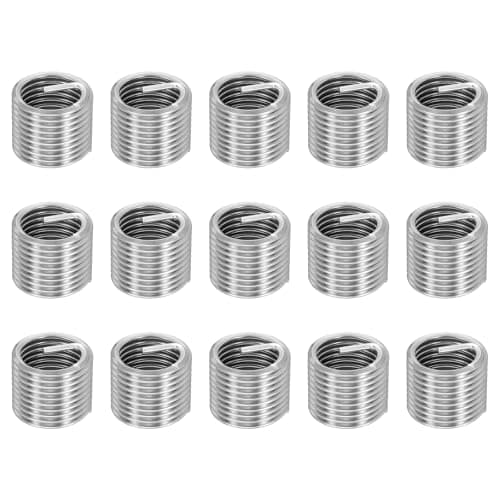 Image of sourcing map 15pcs Wire Thread Repair Inserts M20 x 2.5 x 1.5D (30mm) Metric 304H Stainless Steel Helical Coiled Wire Screw Threaded Sleeve Sheath for Automotive Repairs