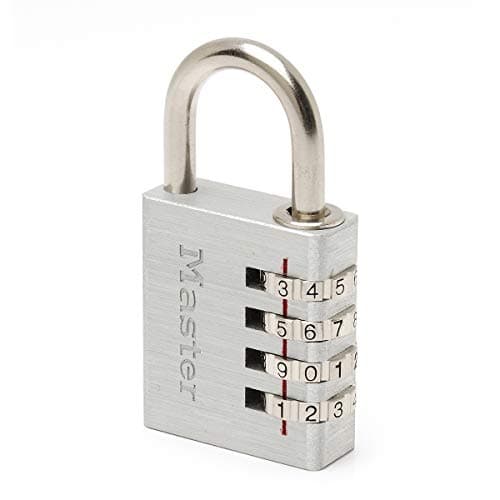 Image of Master Lock 7640EURD Combination Padlock in Aluminium, Grey, 4 x 7,8 x 1,5 cm