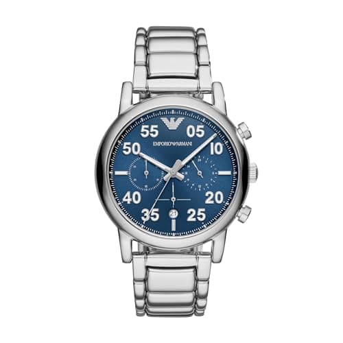 Image of Emporio Armani Watch for Men, Chronograph Movement, 43 mm Silver Stainless Steel Case with a Stainless Steel Strap, AR11132