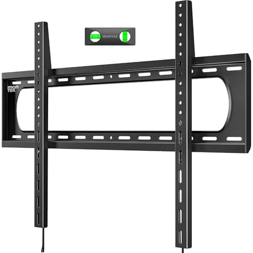 Image of monTEK Heavy Duty Fixed TV Wall Bracket for 60–120" Flat & Curved TVs up to 136kg, 4× Load Tested, Ultra Slim 1.3" Low Profile, Max VESA 900x600, Quick-Release Lock, Fits 16"/18"/24" Wood Studs