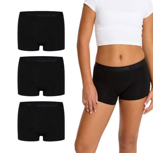 Image of Modibodi Teen Hipster Boyshort Moderate 3 Pack Black Y10-12