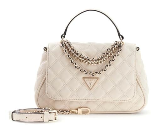 Image of GUESS cross body bag handbag Giully II Top Handle Flap Bag Bone creme-white