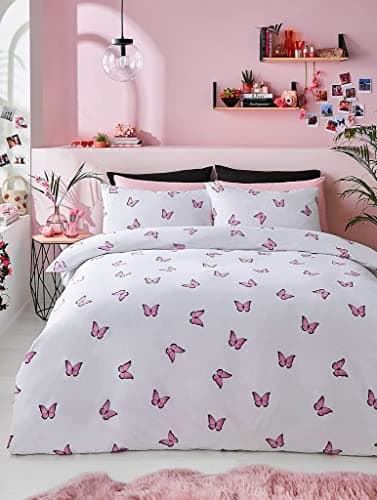 Image of Pink Butterfly Duvet Cover Set Single