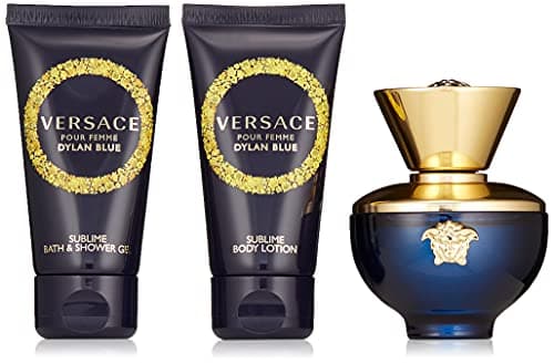 Image of Versace Dylan Blue Pour Femme Eau de Parfum 50ml Set (Contains 50ml EDP, 50ml Body Lotion, 50ml Shower Gel)