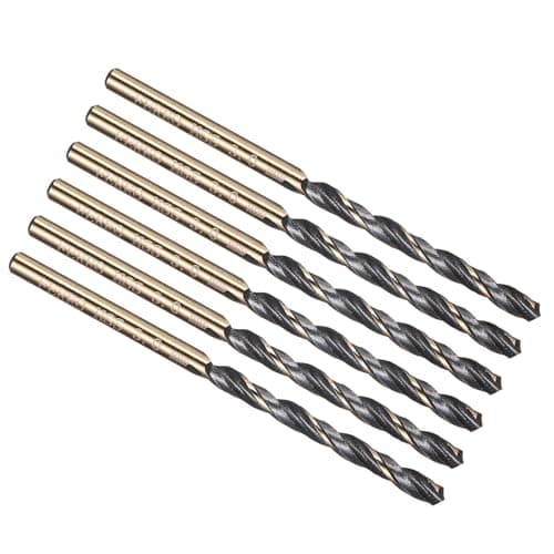Image of PATIKIL 3mm Drill Bit, Jobber Straight Shank 4341 High-Speed Steel 118° Black and Gold Finish for Medium-hard Metal Steel Acrylic - 6 Pack