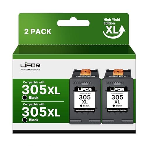 Image of LIFOR 305XL Ink Cartridges Black Replacement for HP 305 Black Ink Cartridge,Printer Ink 305 XL for HP DeskJet 2810e 2820e Envy 6010 6020 6032 Pro 6400 6430(2 Black Pack)
